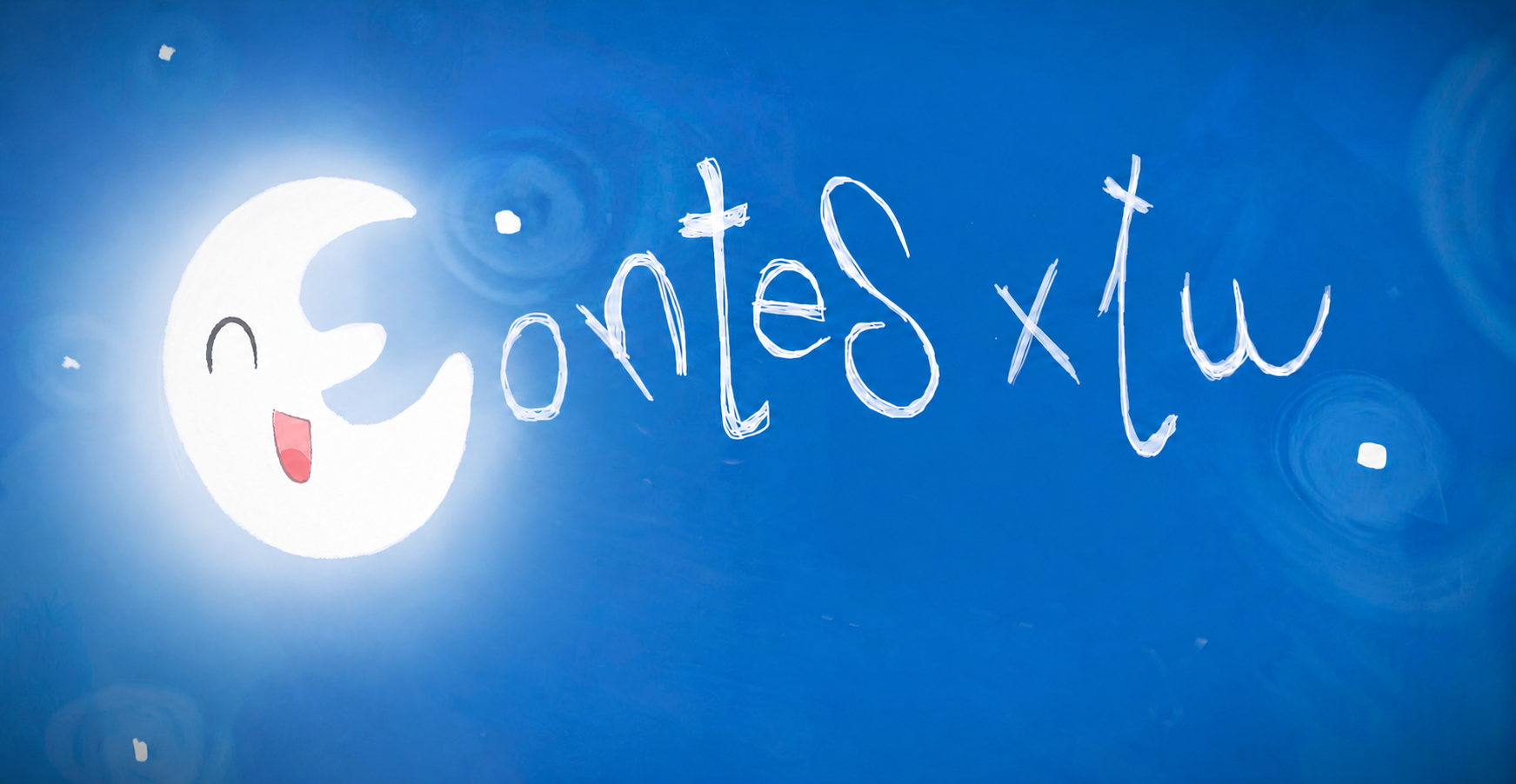 Contes x tu, logo amb la lluna sobre un cel estrellat